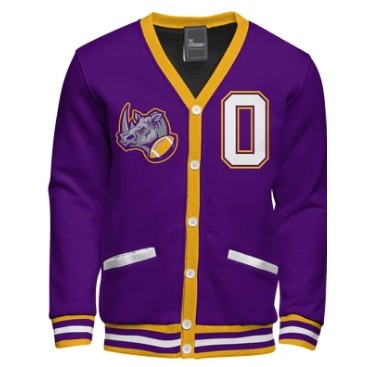 Build Your Own Cotton Varsity Cardigan: Black Satin Lining